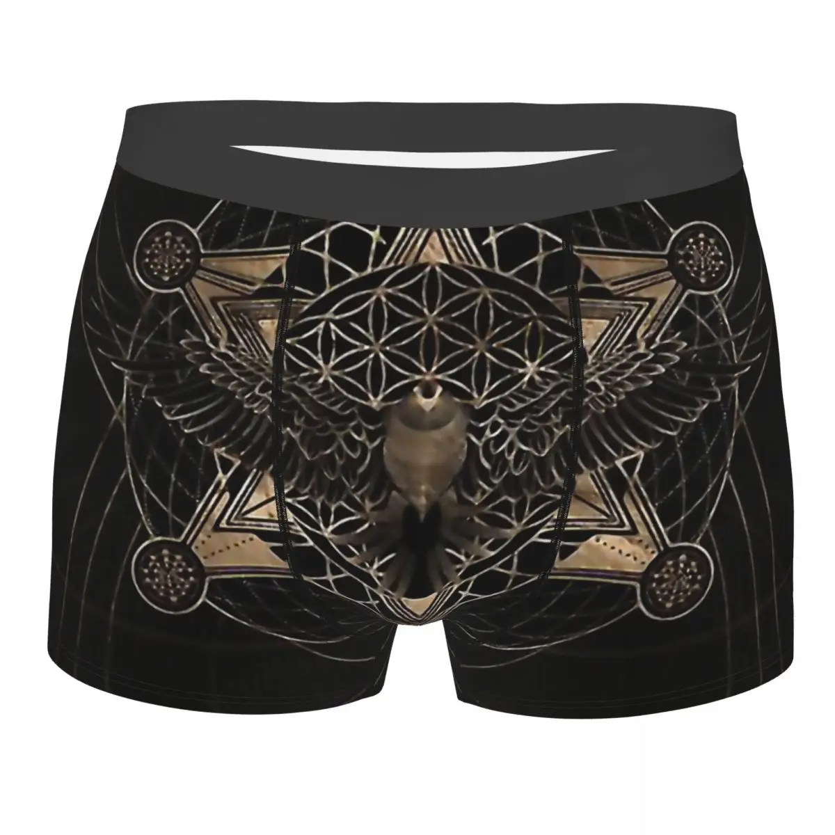 

Man Eagle In Sacred Geometry Composition Boxer Briefs Shorts Panties Breathable Underwear Greek Homme Hot S-XXL Underpants