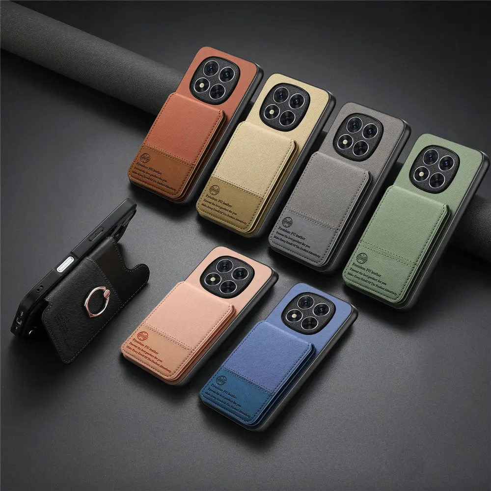 Luxury Leather Card Pouch RFID Flip Case - Premium Back Panel Cover