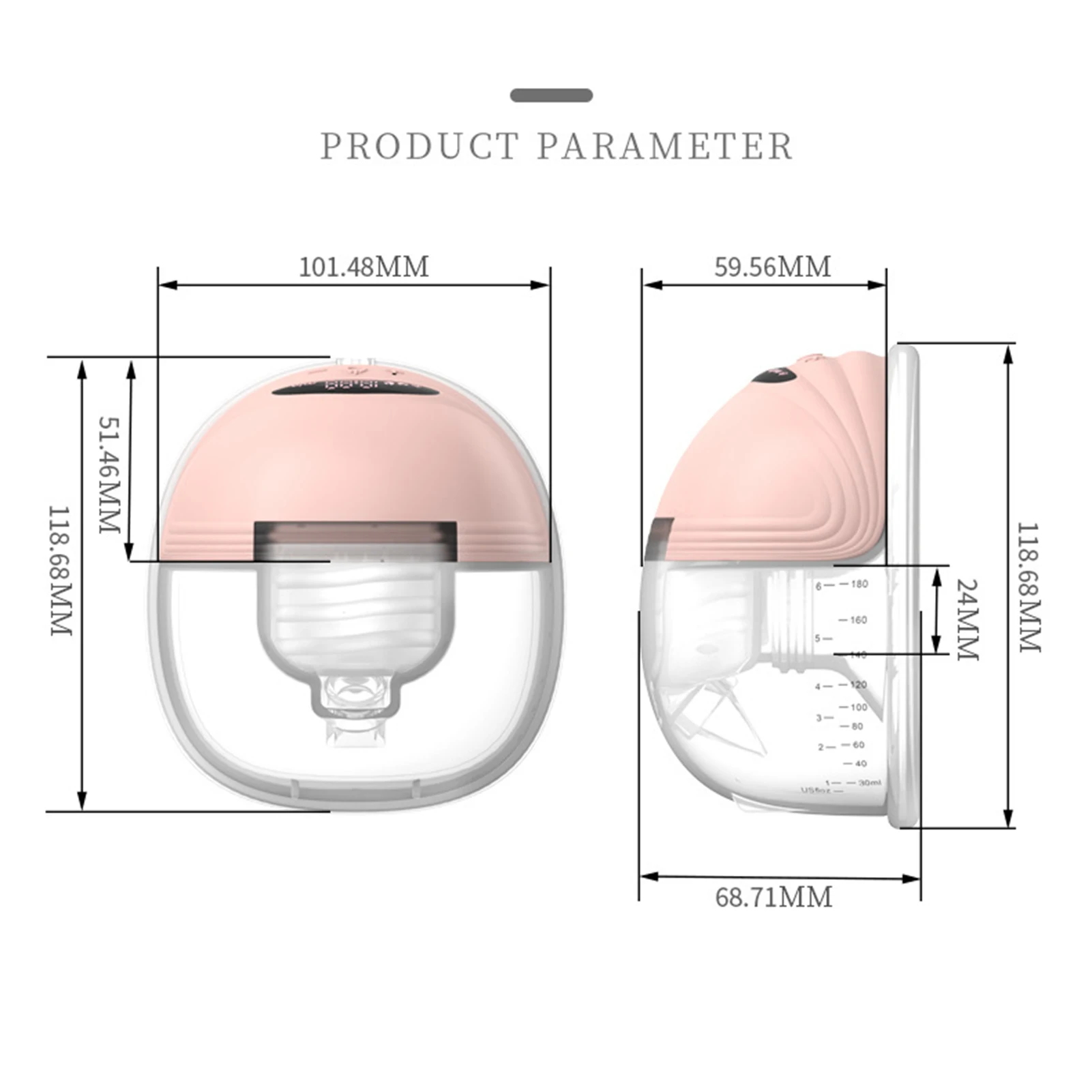 Wearable Breast Pump for Breastfeeding Portable Electric Breast Pump Hands Free with 24mm Silicone Flange 180ml Storage Capacity 6