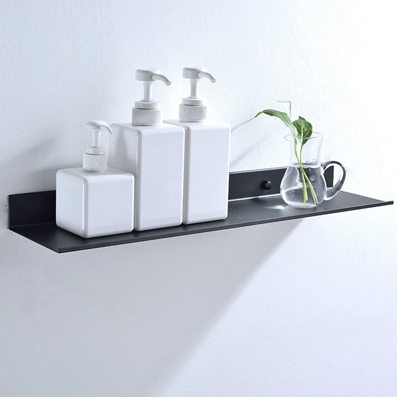 Metal Aluminum Alloy Black Storage Rack Bedroom Hanging Floating Shelf Bedroom Shelves Wall Storage Rack Living Room Decoration