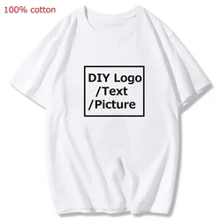 Customized Print T Shirt for Men Women DIY Your like Photo or Logo Tops Tees T-shirt 100% cotton Size XS-2XL Kawaii clothes
