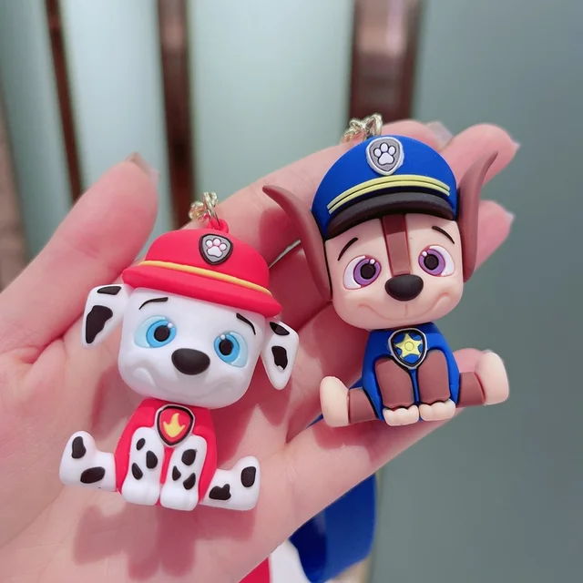 NEW Paw Patrols Keychain Anime Figure Chase Skye Marshall Rocky Anime Keychains Cartoon Kawaii Key Chain Accessories Cute Gifts 3