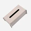 Nordic Style PU Leather Tissue Box Minimalist Design Waterproof Desktop Paper Holder for Living Room Bedroom Storage Organizer 4