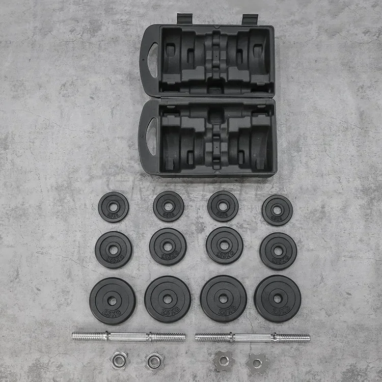 dumbbell manufacture 20kg adjustable cast iron weight set with carry box