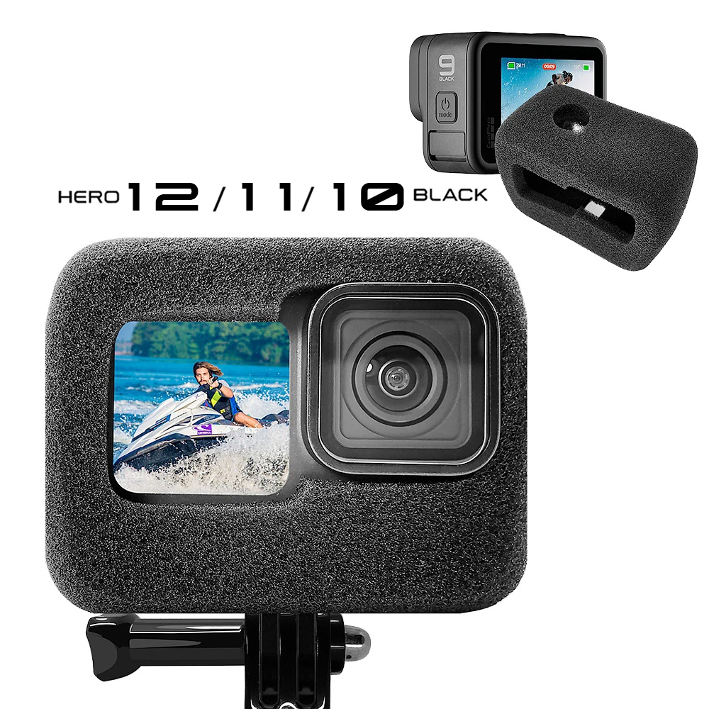 

GoPro HERO 12 11 10 Black Windshield Wind Noise Reduction Sponge Foam Case For Go pro 10 9 Action Camera Accessorie