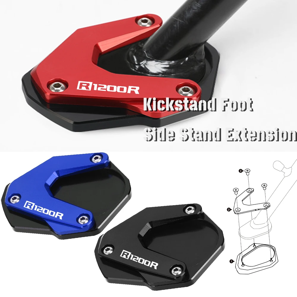 

For BMW R1200R 2004-2014 2013 2012 2011 2010 2009 2008 R 1200R Moto Side Stand Pad Plate Kickstand Enlarger Support Extension