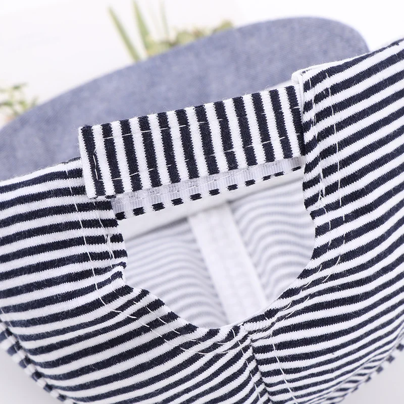 Hot Korean Children Stripe Cotton Hats Baby Visors Sun Hats Fashion Baby Caps for Boys Caps for 1-2years Old