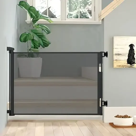 Baby Gates Simple-to-Use Stair Barrier and Home Safety Device Retractable Baby Safety Fence for Children