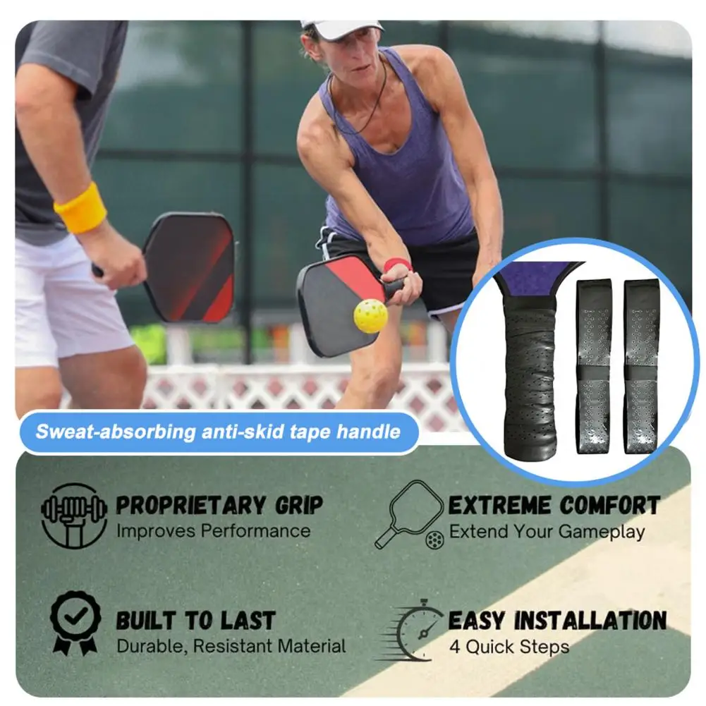 StandardsizedPickleballRacquetGripsMoisturewickingFauxLeather