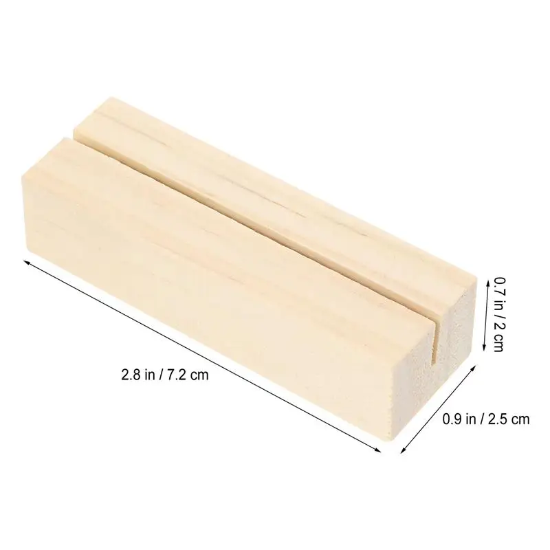 10Pcs Wooden Display Stand PostPicture Frame Holder Wood Sign Holder Wood Stand for Display School Meeting Home Supplies