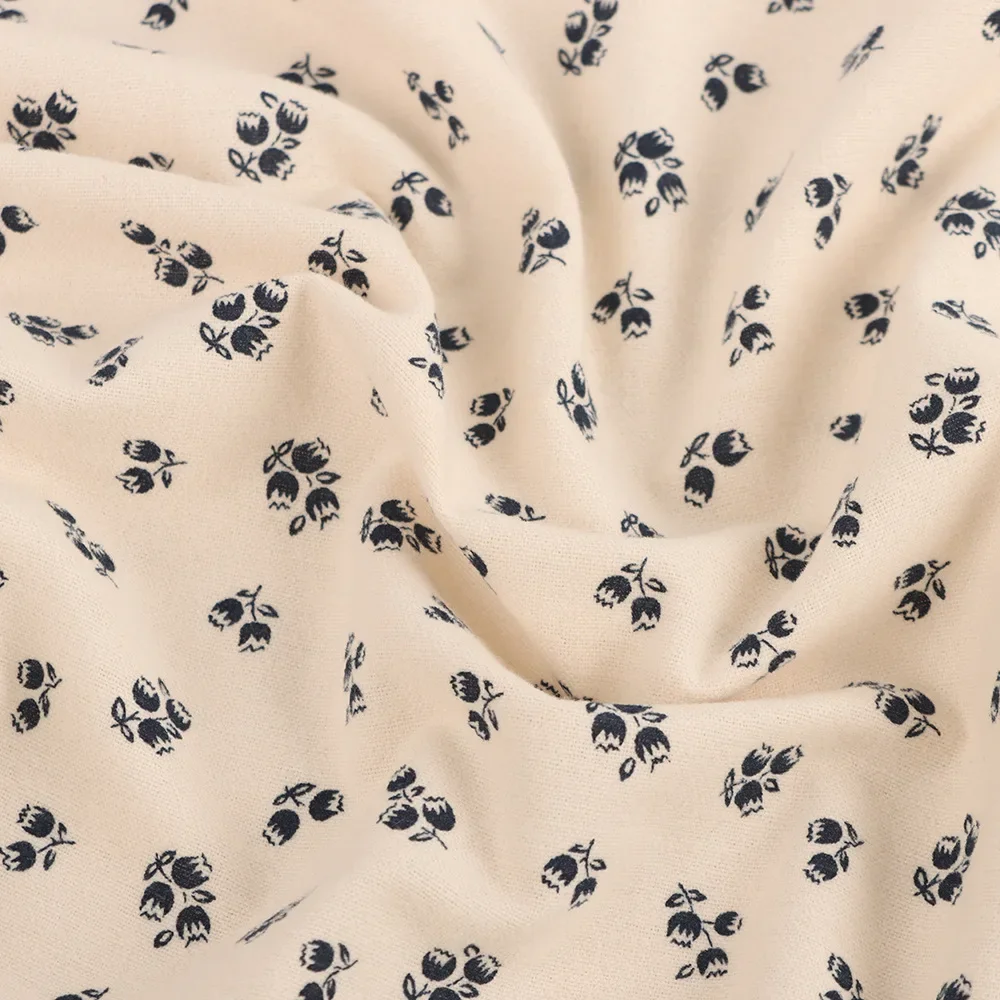 In-Stock Cotton Flat Surface Sanding Printing Fabric Grape Bamboo Flower Crumb Fabric For Women's Clothing And Children's Wear