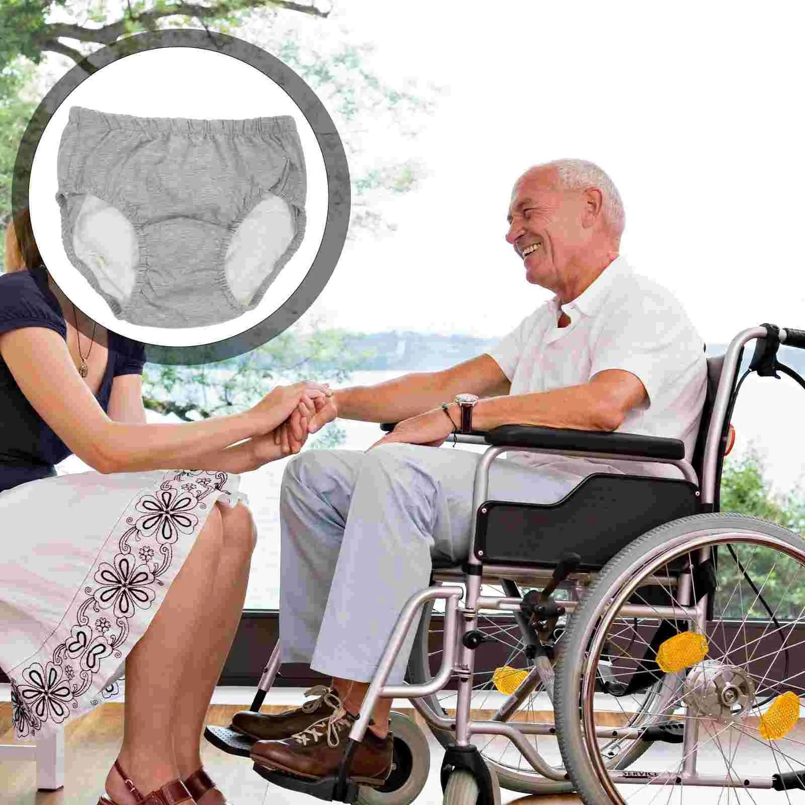 Elderly Incontinence Men's Anti-Urine Pants Nursing Urinary Washable Cotton Diaper Incontinence Shorts Adults Elderly 5