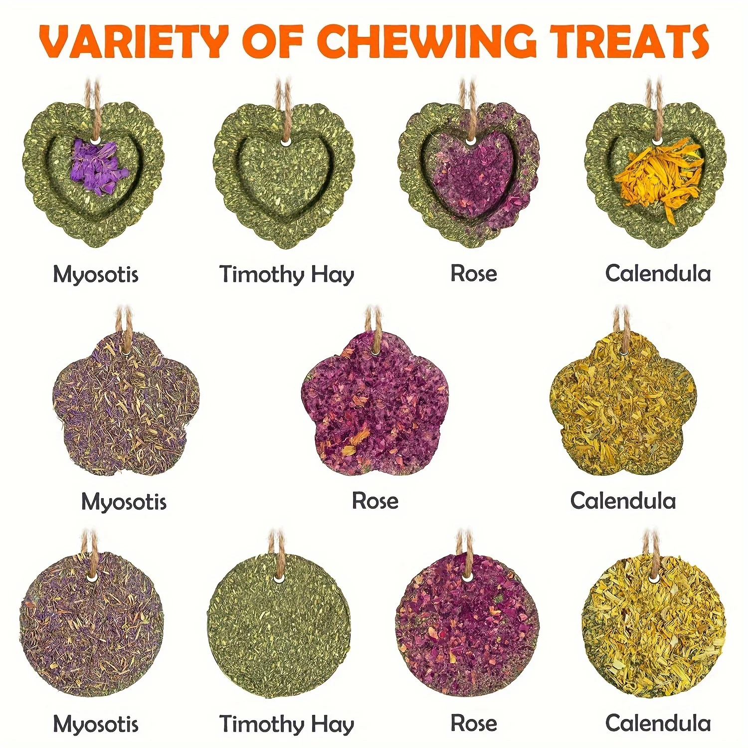 Timothy Hay Treats Rabbit Toys Natural Treats for Guinea Pig Bunny Hamster Chinchilla Rat Handmade Rabbit Chews for Teeth 18pcs pet tooth grinding snacks,pet chew toys,pet teeth grinding toy,pet toys,hamster toy