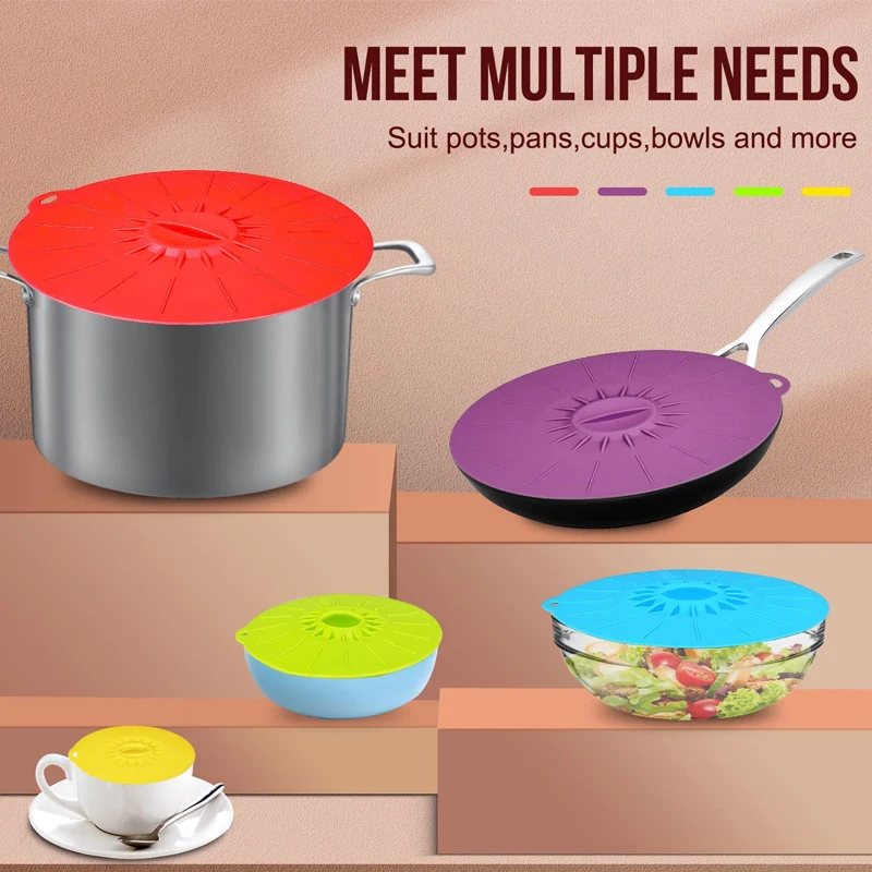 Silicone Lids,Microwave Splatter Cover,3 Sizes Reusable Heat