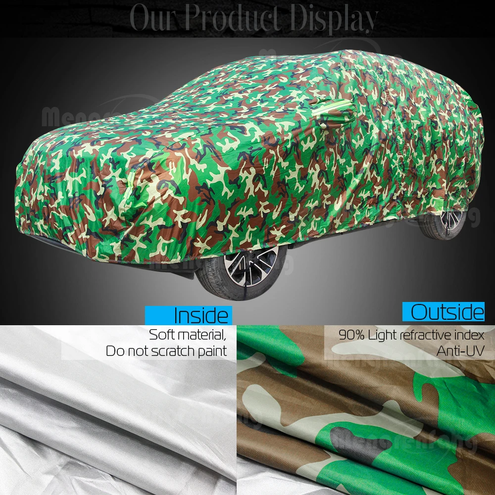 Camouflage Car Cover For Audi A8 A8L Waterproof Anti-UV Sun Shade Snow Rain  Wind Resistant Auto Cover