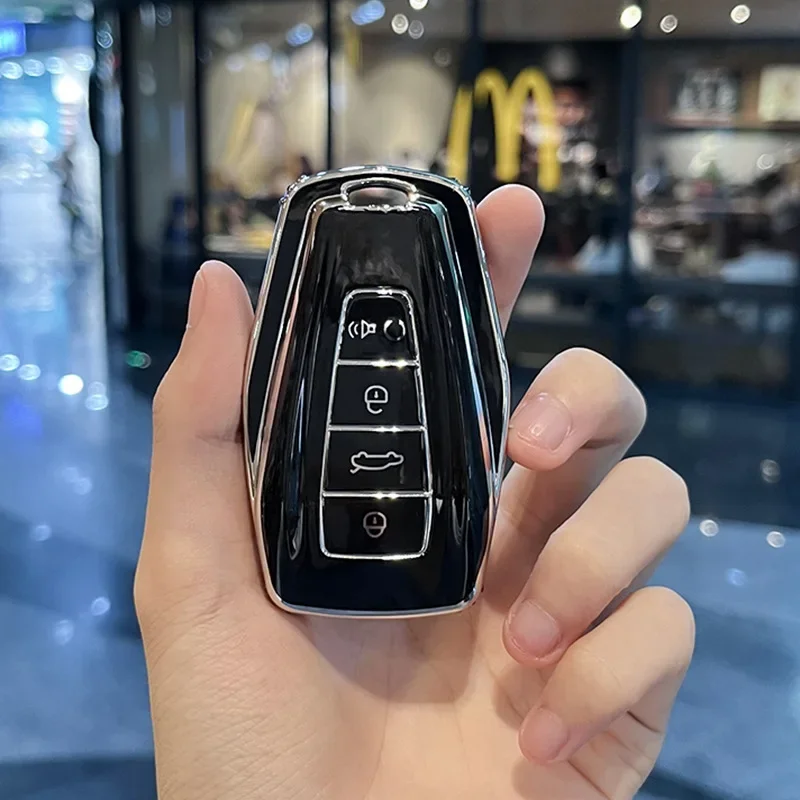 TPU 자동차 스마트 키 커버 케이스, Geely Coolray X6 Geometry C Emgrand 글로벌 Kulrey Hawk GX7 Okavango 원격 자동차 액세서리