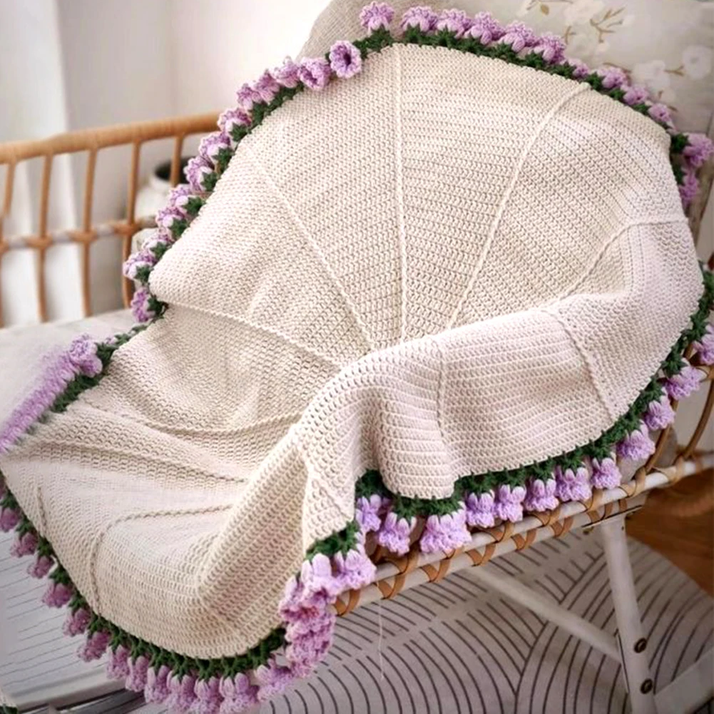 Rose Bouquet Blanket Crocheted Flowers Crochet Flowers Bouquets DIY Hand-made Rose Blankets for Beginners Creative Gift
