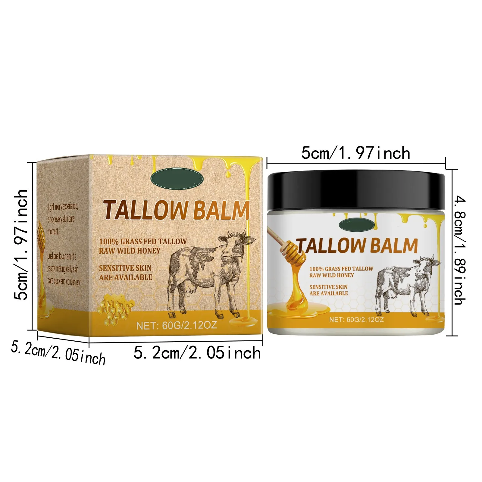 Beef Tallow Balm Nourishes And Moisturizes The Skin, Softens And Smoothes The Skin, Relieves Dryness