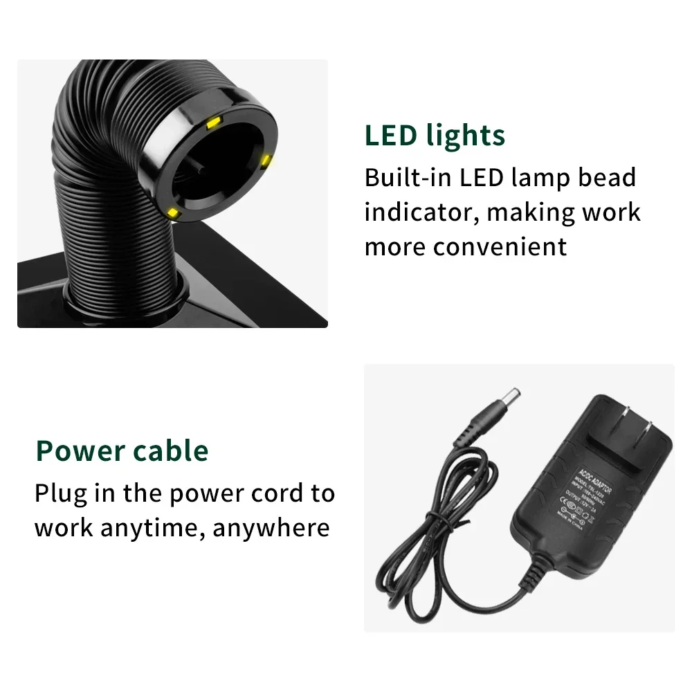 LUXIANZI Fume Extractor Smoking Instrument With LED Light 220v Activated Carbon filter Sponge Solder iron Smoke Absorber 6