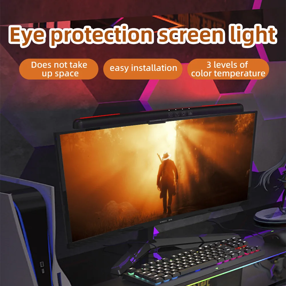 USB Stepless Dimming Screen Hanging Lights Curved Screen Monitor Light Bar RGB Background Atmosphere Desk Lamp Monitor Light Bar 2