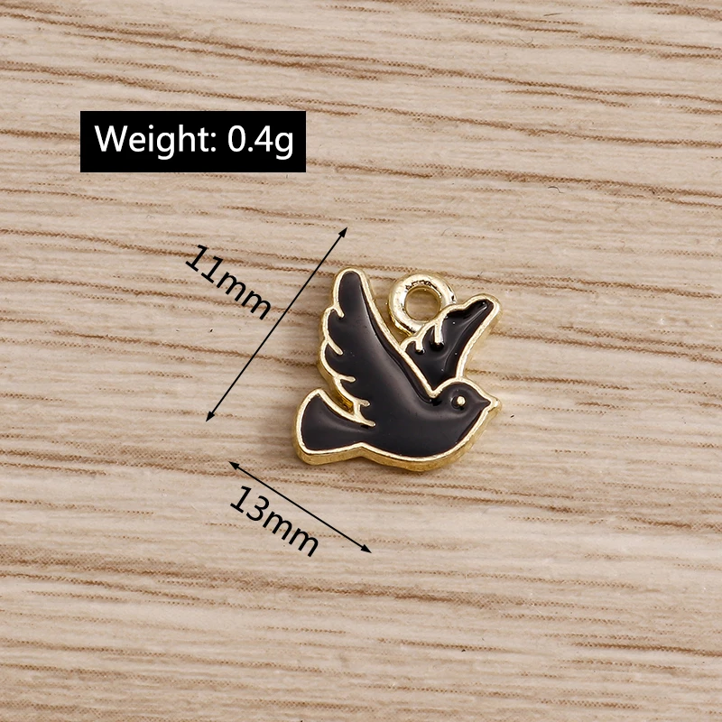 Tusember 10 Stück niedliche Tier-Emaille-Anhänger mit Tauben-, Flamingo- und Eichhörnchenmotiv für Schmuckherstellung, Zubehör, handgefertigte Ohrringe, Armbänder – Detail 5