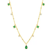 Collier chaîne en argent Sterling 925 pour femmes, argent véritable, Vintage coréen, émeraudes, ras du cou, bijoux cadeau de fête de mariage 3