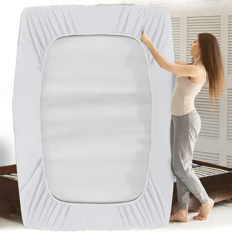 Full Fitted Bed Sheet Extra Deep 25 Cm Single Double Super King Size Sheets UK 3
