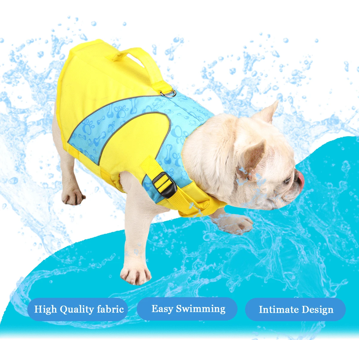 DogMEGA Reflective Life Jacket for Chubby Dog