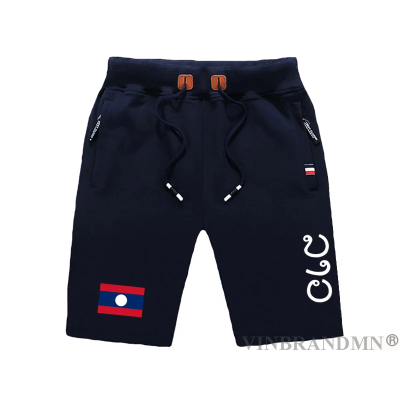 

Laos Laotian mens shorts beach new men's board shorts flag workout zipper pocket sweat bodybuilding 2022 cotton Lao LA