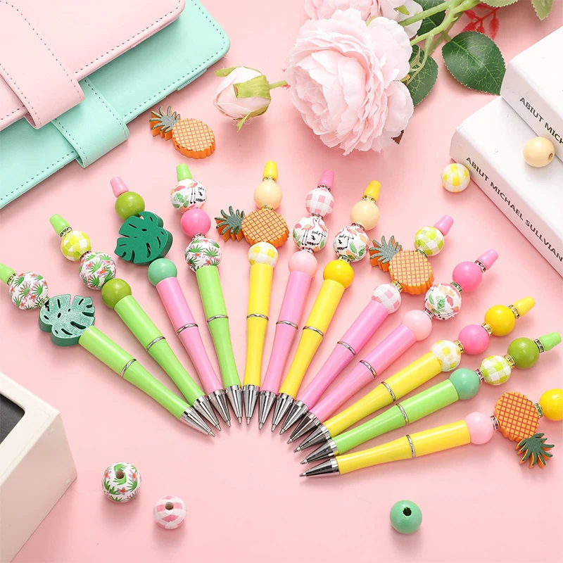 비즈 펜 비즈 펜, DIY 만들기 키트, 여러 가지 빛깔의 볼펜, 검정 잉크, 여성, 어린이, 학생, 사무실, 60 개