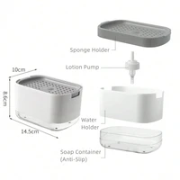 ห้องครัวจานสบู่Dispenserผู้ถือฟองน้ำ,ล้างจานLiquid SOAPปั๊มสำหรับอ่างล้างจานเคาน์เตอร์,1pcs 300ml 2