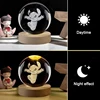 5cm Lilo and Stitch Disney Unique 3D Crystal Ball Lamp LED Luminous Crystal Ball Night Light Glass Children's Birthday Gifts Toy 3