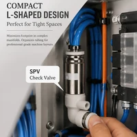 1PCS Pneumatic One-way Non Return Check Valve 90 Degree Elbow SPV 4mm 6mm 8mm 10mm 12mm Push In Quick Connect  Air Hose Fitting 4