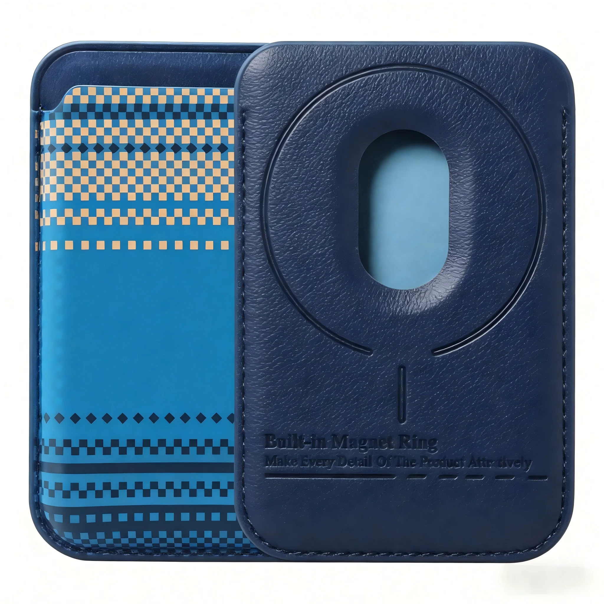 Enhanced Carbon Fiber Leather Magnetic Wallet Card Holder with Photo Pocket Cover