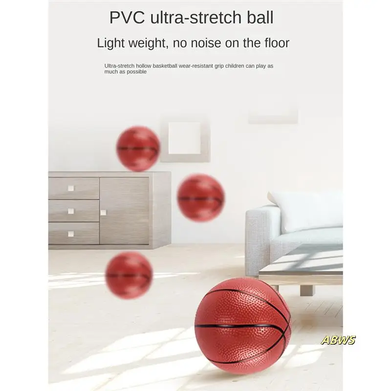 어린이를위한 공이있는 비 천공 벽걸이 형 어린이 농구 랙 성인 침실 농구 후프 사무실 미니 후프