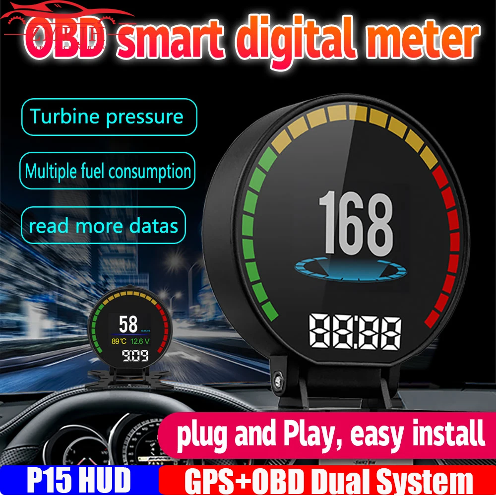 HD TFT OBD P15 HUD  Ʈ    ÷ ӵ obd2 ͺ νƮ з  ˶   ڵ 