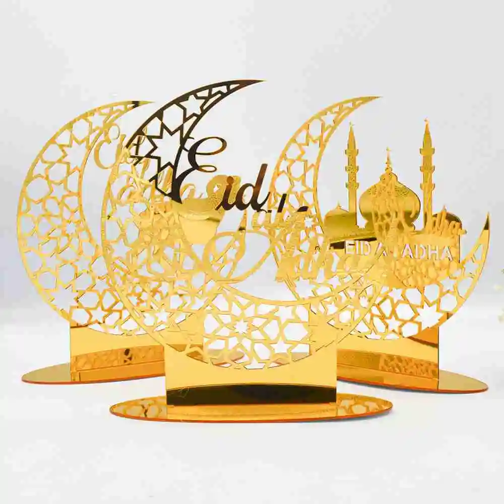2024 Eid Mubarak, акриловые украшения, золотая луна, звезда, луна, Рамадан, кареем, украшения для дома, мусульманский фестиваль, вечерние Gifts