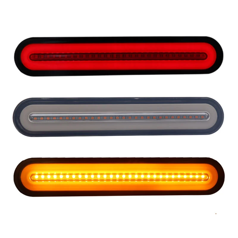 2x Waterproof 100 LED Truck Sequential Flowing Signal Light Lamp Trailer Brake Light 3 in1 Neon Halo Ring Tail Brake Turn Light