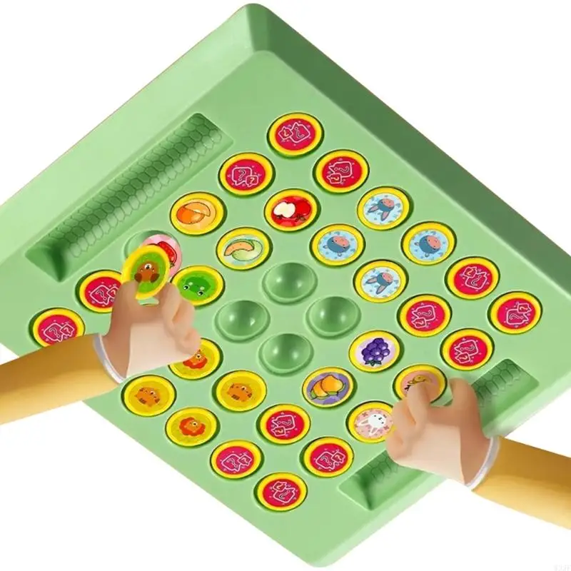 W3JF Memory Matching Game Animal/Fruit Chess Matching Cards Educational Toy