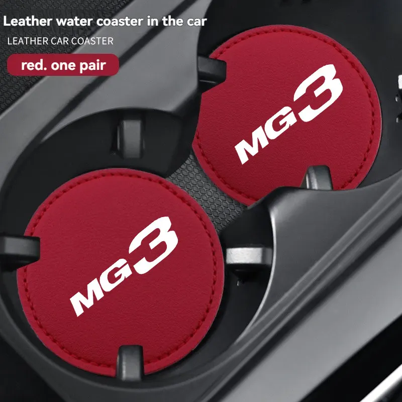 2Pcs Car Coaster Mats Water Cup Bottle Anti-slip Pads Mat Waterproof with For MG 3 Car Accessories