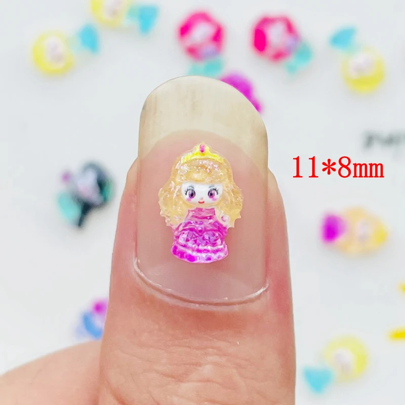 50 Pcs Cute Resin Mini Cartoon Princess Series Flat Back Stone Figurines DIY Wedding Scrapbook Manicure Hairpin Accessories simulation stones decor accessories,resin hairpin accessories,resin nail art crafts,resin jewelry accessories,resin flower embellishments