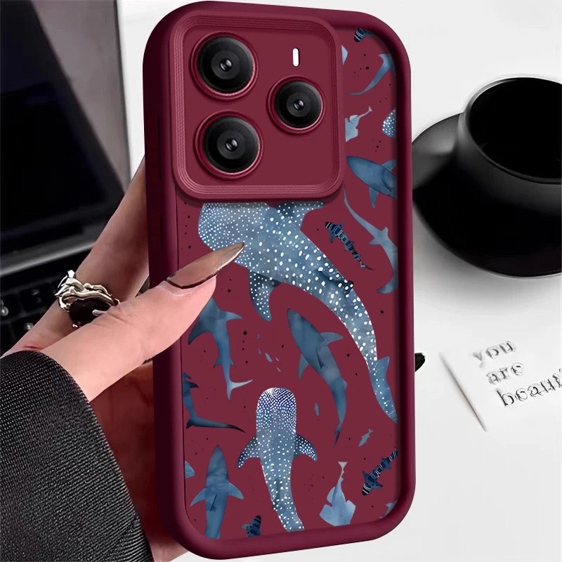 Coral Sea Turtle Whale Shockproof Silicone Soft Phone Cover
