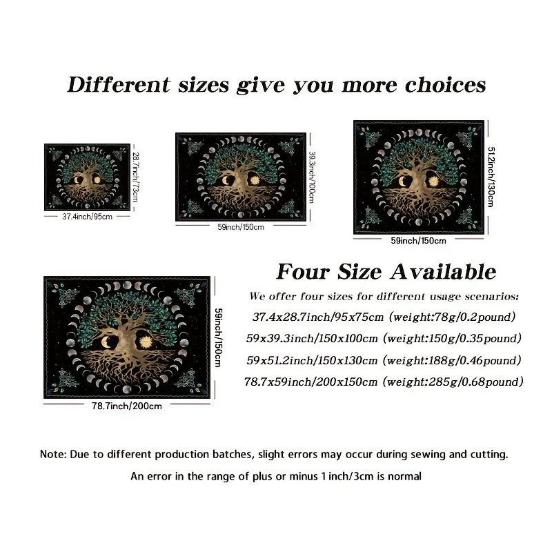 Tree Print Frosted Tapestry 75x58cm Wall Hanging 1 Pcs tapestry decor