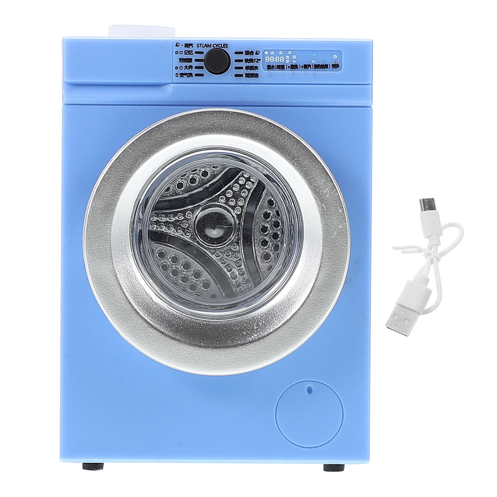 Miniature Washing Machine Model Portable Washer DIY House Layout Prop Metal Decor Tiny 4