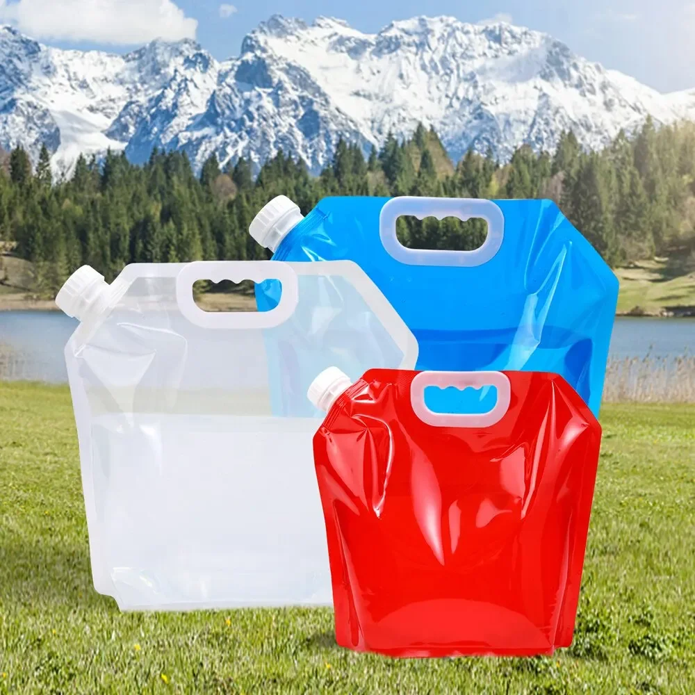 야외 휴대용 접이식 물 가방, 여행 캠핑 플라스틱 대용량 물 저장 가방, 다양한 액체용, 5L, 10L, 2 개 