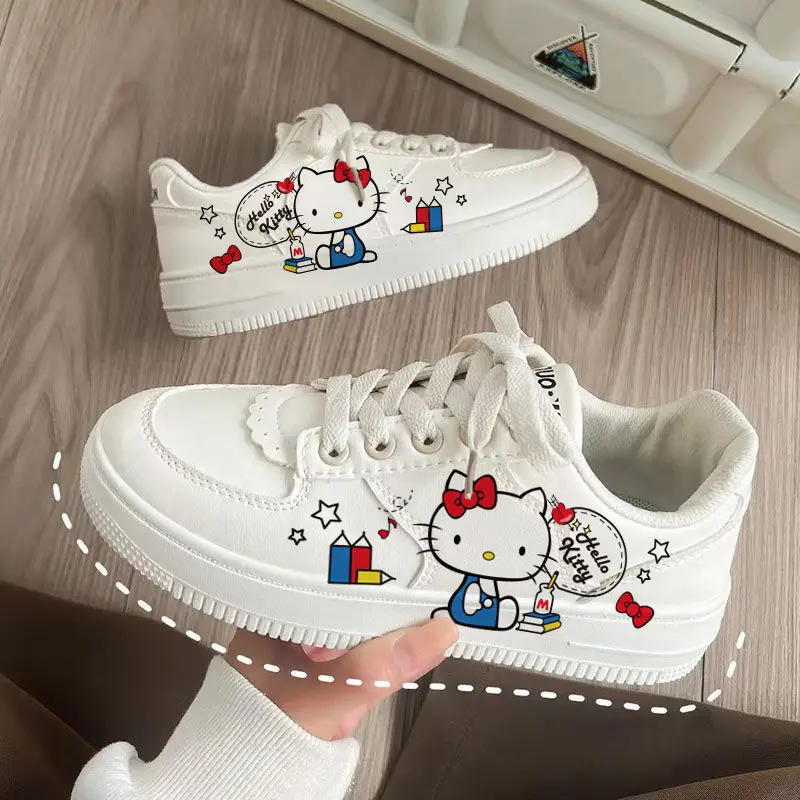 

Кроссовки Sanrio Kawaii Hello Kitty Melody Purin женские, милые Мультяшные принты, Повседневная однолетняя дышащая модная спортивная обувь