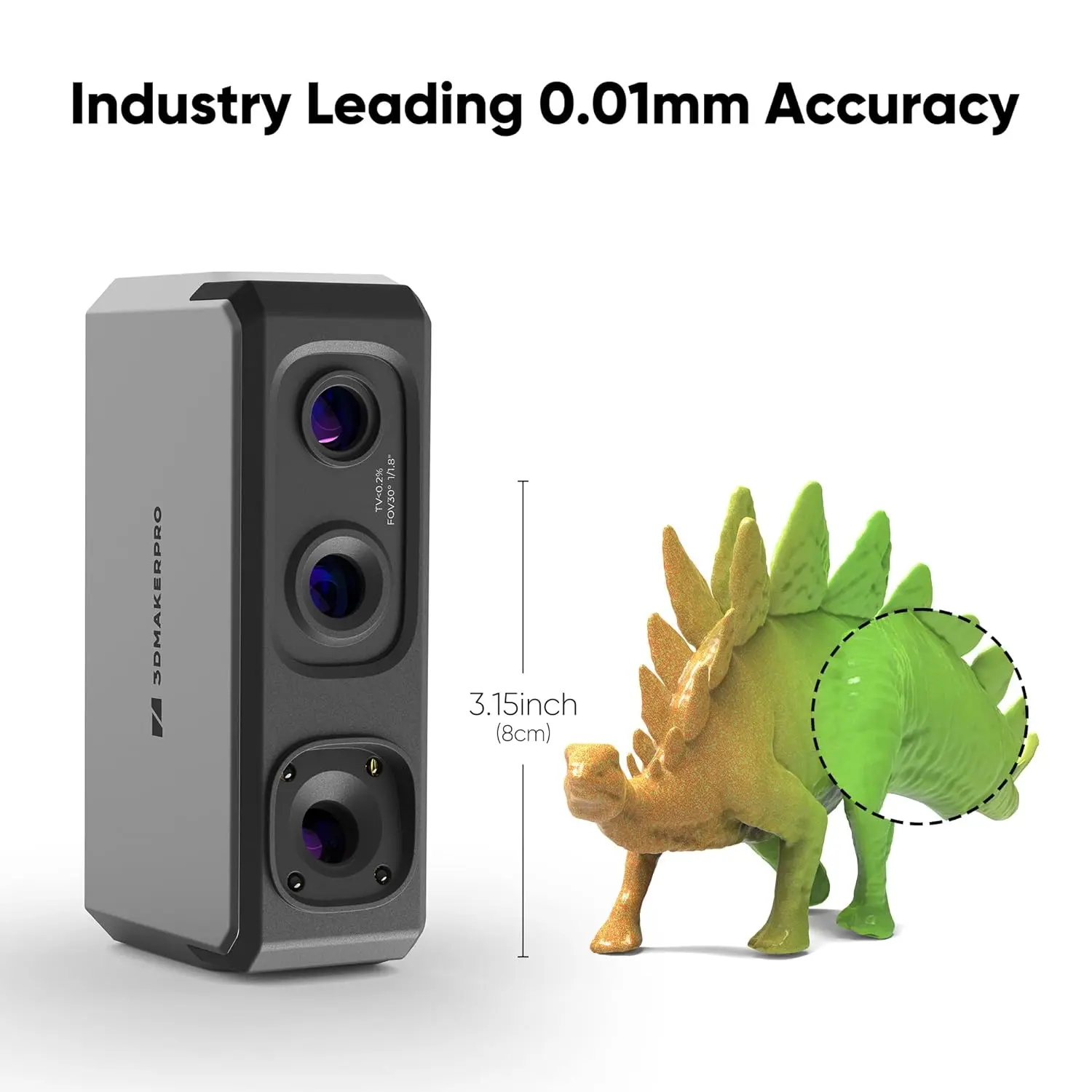 3D 프린터용 도장 3D 스캐너, 3D 모델 스캐너, 0.01mm 정확도, 24 비트 컬러 카메라,..