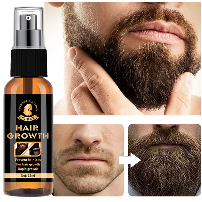 

Beard Growth Serum Spray Fast Styling Hair Growing Essential Oil Thicker Longer Fuller Beard Softening Moisturizing Beard Liquid