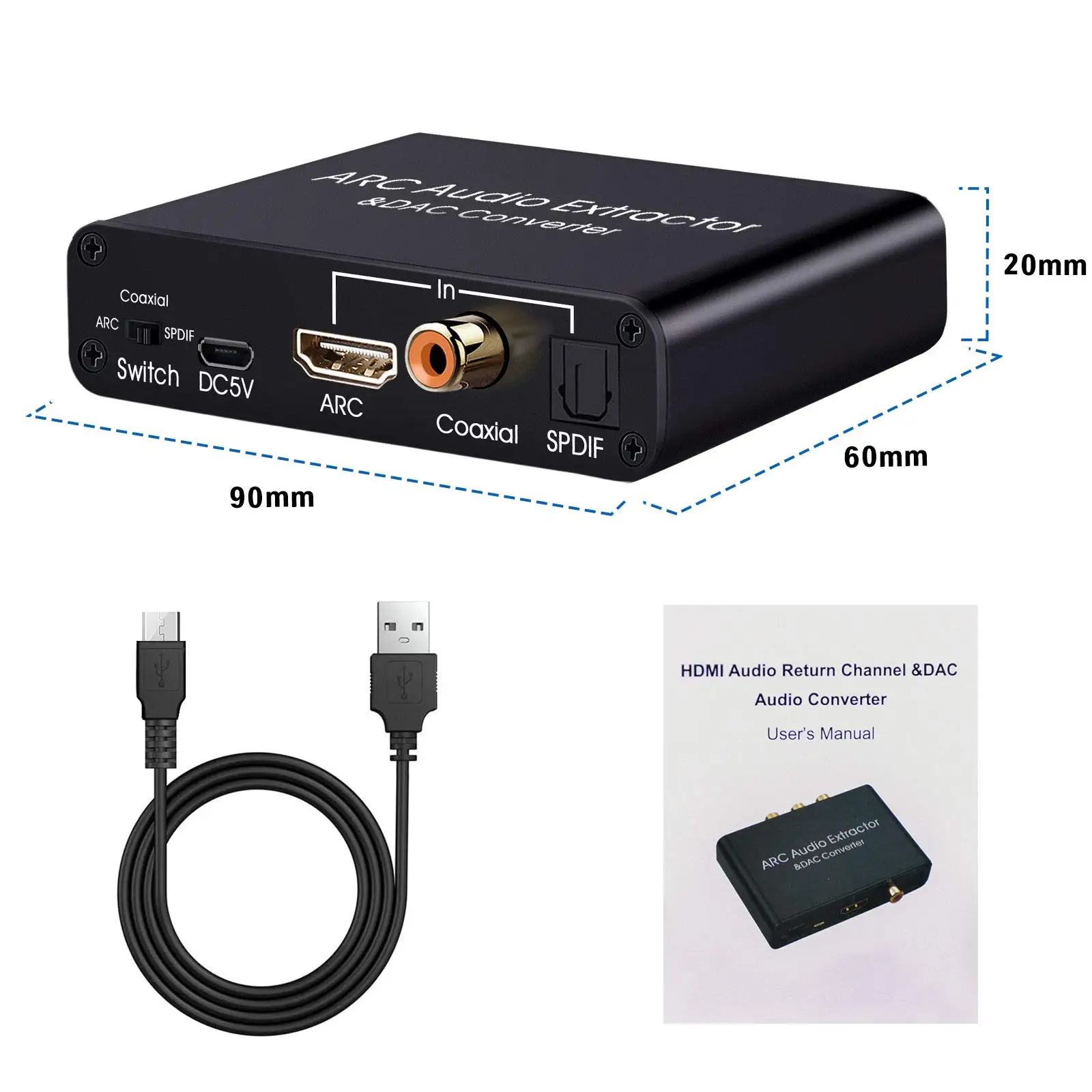 Fosi Audio Tendak HDMI ARC Audio Extractor Converts To Optical
