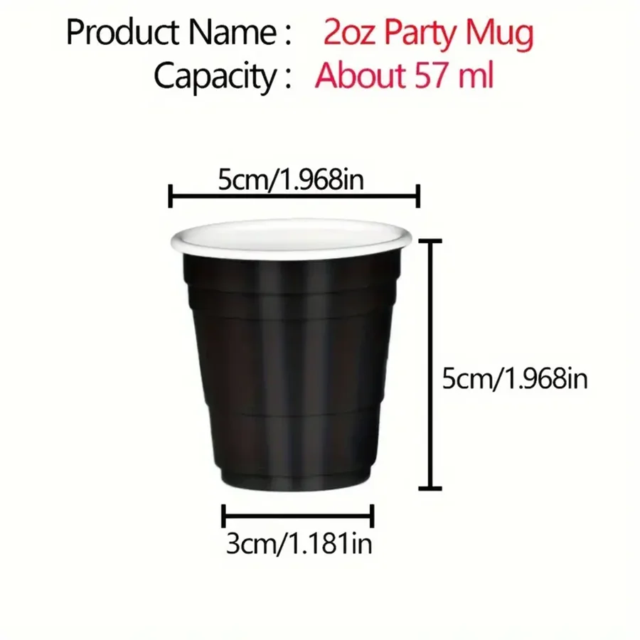 10/50/100pcs 2 Oz Mini Plastic Shot Cups Black/pink Suitable For Party Wine Tasting Condi